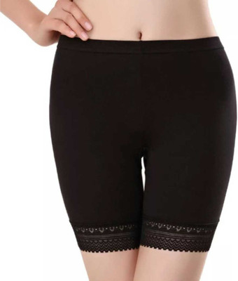 Apraa Solid Women Black Cycling Shorts