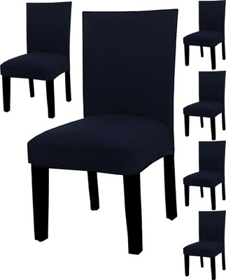 HOUSE OF QUIRK Polyester 1 Seater Chair Plain Cover(Pack of 6 Blue)
