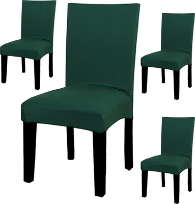 HOUSE OF QUIRK Polyester 1 Seater Chair Plain Cover(Pack of 4 Green)