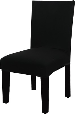 HOUSE OF QUIRK Polyester Plain Chair Cover(Black Pack of 1)