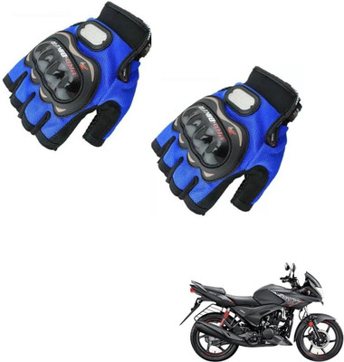 KOZDIKO Pro Biker Half Fingered Gloves Blue For Hero Ignitor Riding Gloves(Blue)