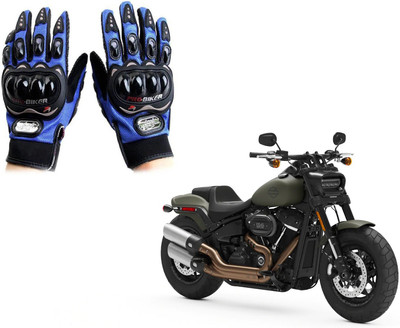 KOZDIKO Pro Biker Gloves Blue For Harley Davidson Fat Bob 114 Riding Gloves(Blue)