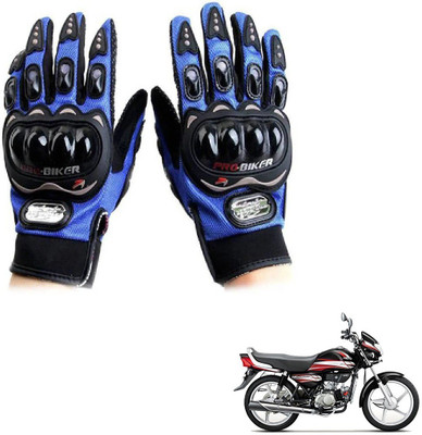 KOZDIKO Pro Biker Gloves Blue For Hero HF Deluxe Eco Riding Gloves(Blue)