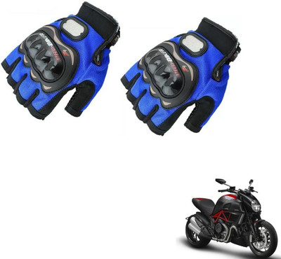 KOZDIKO Pro Biker Half Fingered Gloves Blue For Ducati Diavel Riding Gloves(Blue)