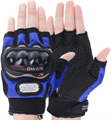 KOZDIKO Pro Biker Half Fingered Gloves Blue For Regol Raptor Daytona 350 Riding Gloves(Blue)