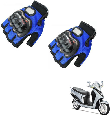 KOZDIKO Pro Biker Half Fingered Gloves Blue For Hero Electric Leap Riding Gloves(Blue)