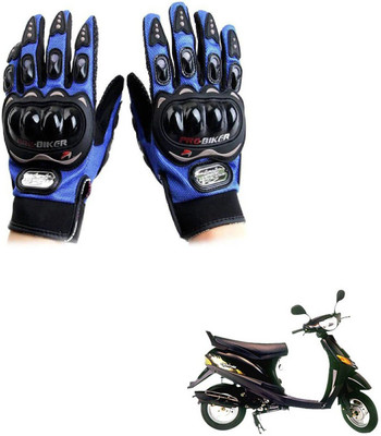 KOZDIKO Pro Biker Gloves Blue For Bajaj Spirit-640 Riding Gloves(Blue)