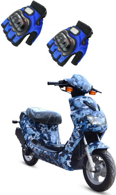 KOZDIKO Pro Biker Half Fingered Gloves Blue For Hero Ellectric AXLHE-20 Riding Gloves(Blue)