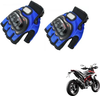 KOZDIKO Pro Biker Half Fingered Gloves Blue For Ducati Hypermotard Riding Gloves(Blue)