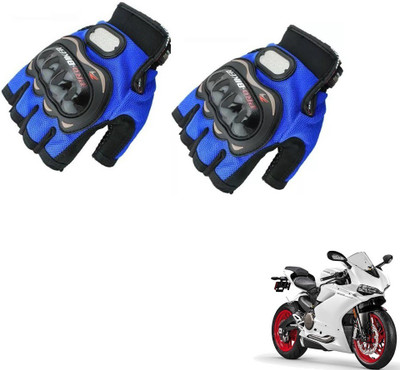 KOZDIKO Pro Biker Half Fingered Gloves Blue For Ducati 959 Panigale Riding Gloves(Blue)