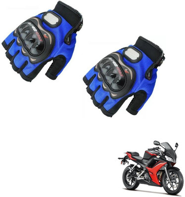KOZDIKO Pro Biker Half Fingered Gloves Blue For Hero HX 250 Riding Gloves(Blue)