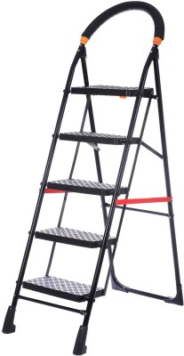 DecorSecrets 5 Step Ladder for Home and Office Use Stairs & Portable Ladder for Anti-Skid Plastic, Steel Ladder(Hand Rail)