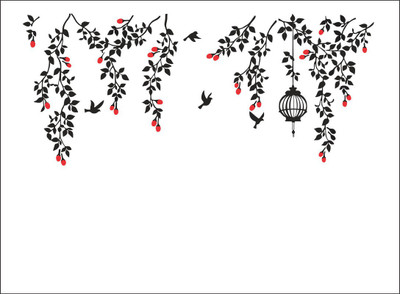 Vijaya enterprises 72 cm Decorative Flying Birds And Next Walll sticker size (91x39 cm) Self Adhesive Sticker(Pack of 1)