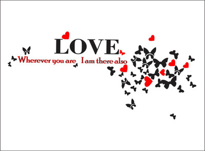 Vijaya enterprises 72 cm Decorative Love Butterfly Wall Sticker size (91x45 cm) Self Adhesive Sticker(Pack of 1)