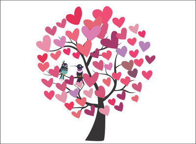 Vijaya enterprises 72 cm Decorative The Love with tree wall sticker size (91x103 cm) Self Adhesive Sticker(Pack of 1)