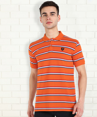PROVOGUE Striped Men Polo Neck Multicolor T-Shirt