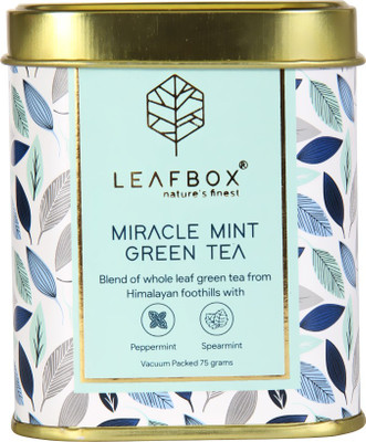 leafbox MIRACLE MINT GREEN TEA 75 GRAMS LOOSE LEAF TIN Mint Green Tea Tin(75 g)