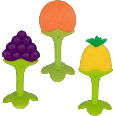 risheeraj Baby Fruit Teether Combo Set of 3 Teether (Multicolor) Teether and Feeder(Multicolor)