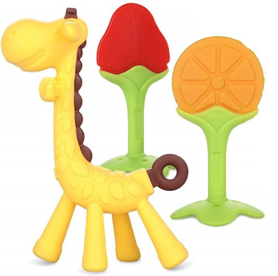 DREAM CHOICE Baby Teether Food Feeder Food Feeding Tool (Pack of 3) Teether and Feeder(Multicolor)