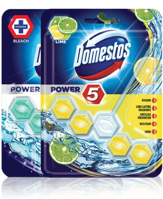 Domestos Lime+Chlorine Toilet Cleaner Rim Block, ,2x55gm Lemon Block Toilet Cleaner(2 x 55 g)