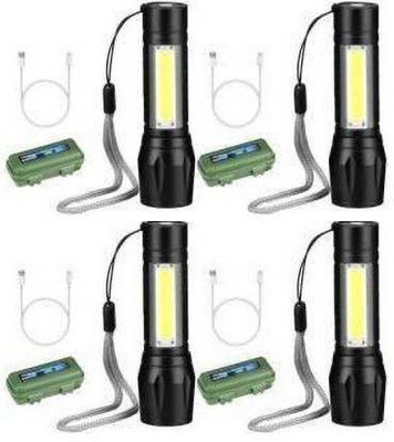 zm store (Pack of 4) USB Rechargeable Torchlight Super Bright Pocket Zoom COB USB Charging Torch Led Flashlight Water Proof Torch, Adjustable Zoom in zoom out light function Torch Emergency Light (Black) Torch(Black, 10 cm, Rechargeable) zm store (Pack of 4) USB Rechargeable Torchlight Super Bright Pocket Zoom COB USB Charging Torch Led Flashlight Water Proof Torch, Adjustable Zoom in zoom out light function Torch Emergency Light (Black) Torch(Black, 10 cm, Rechargeable)