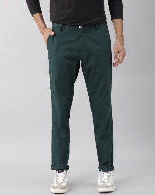 RARE RABBIT Slim Fit Men Green Trousers