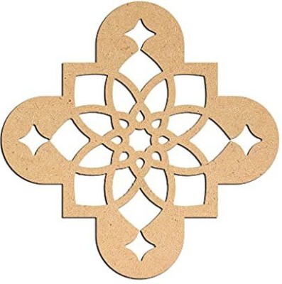 Haoser Pine MDF-3mm Wooden Panel for Room Divider/Partition, Wall Decor Pack of 1 Geometric Laser Cut Carved Panel(0.3 cm X 30 cm, Brown)