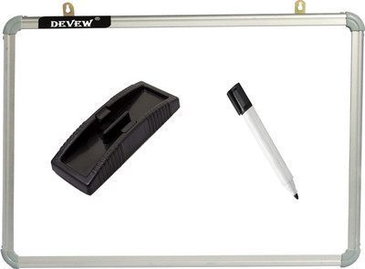 Devew Non Magnetic 1.5x2 ft Whiteboard Glossy White Board Slate, One Side White Board Marker and Reverse Side Green Chalk Board Surface,With One Non-Magnetic Duster and One Marker Whiteboards(White)