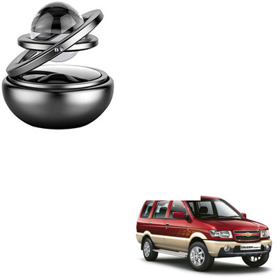 SEMAPHORE Sweet Odour Diffuser Solar Car Aromatherapy Essential Oil Diffuser, 360°Double Ring Crystal Rotating Design(Black) Compatible with Chevrolet Tavera(1 Units)