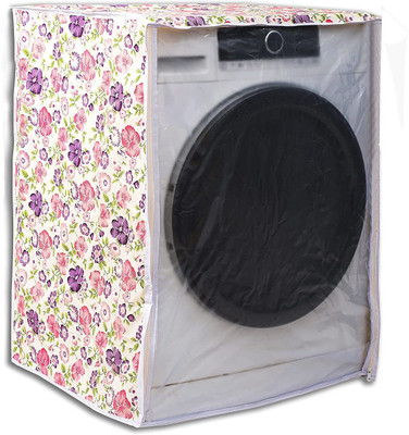 Vocal Store Front Loading Washing Machine  Cover(Width: 63 cm, White & Pink Flower)