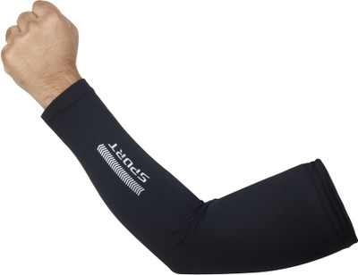 zaysoo Nylon Arm Sleeve For Men & Women(Free, Black)