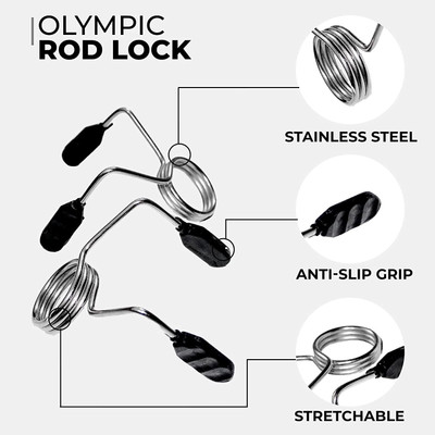 LCARNO Olympic Rod Locks Multi-training Bar(Silver)
