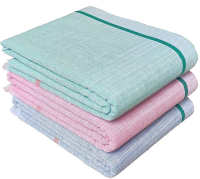 Mk weaves Cotton 300 GSM Bath, Beach, Face, Hair, Hand Towel Set(Pack of 3)