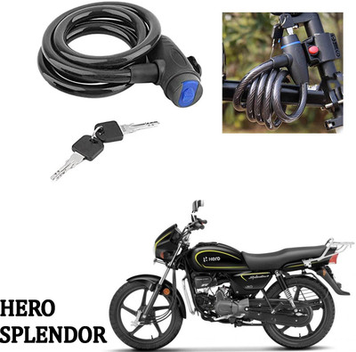 Znee Smart ZS-SPRF135 Heavy Duty Helmet Lock Anti-Theft Multipurpose Steel Cable Safety Lock with 2 Keys for Bike, Bicycle & Cycle Combination Lock(Black)