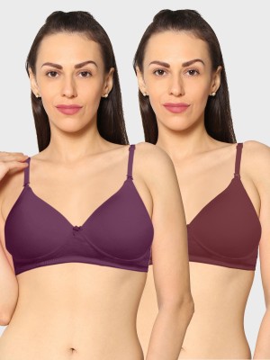 KAVYA Women T-Shirt Non Padded Bra(Purple, Red)