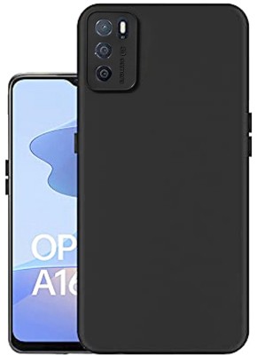 Casecovers Back Cover for Oppo A16 Back Cover_ 2582, Plain, Case, Cover(Black, Camera Bump Protector, Silicon, Pack of: 1)