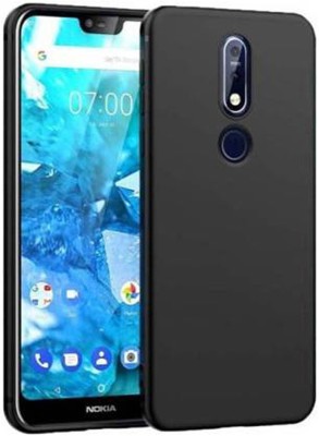 Casecovers Back Cover for Nokia 7.1, Plain, Case, Cover(Black, Camera Bump Protector, Silicon, Pack of: 1)