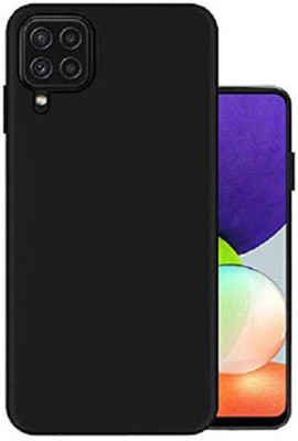 Casecovers Back Cover for Samsung A22 (4G), Plain, Case, Cover(Black, Camera Bump Protector, Silicon, Pack of: 1)