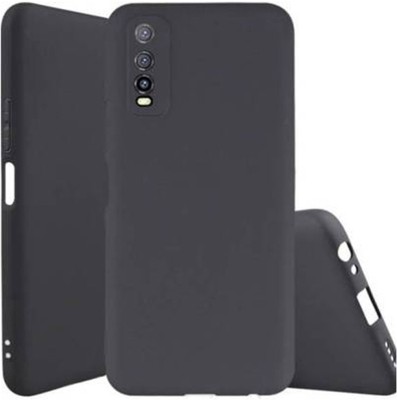 Casecovers Back Cover for Vivo Y20A, Plain, Case, Cover(Black, Camera Bump Protector, Silicon, Pack of: 1)