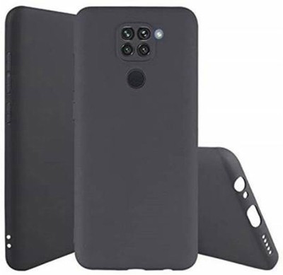 Casecovers Back Cover for Redmi Note 9, Plain, Case, Cover(Black, Camera Bump Protector, Silicon, Pack of: 1)