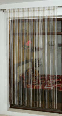 HFI 213.5 cm (7 ft) Door Polyester Transparent Curtain (Pack Of 2)(White, Yellow, Solid)
