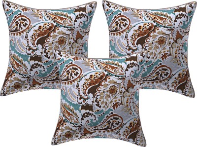 Texstylers Paisley Cushions Cover(Pack of 3, 40.64 cm*40.64 cm, Brown)