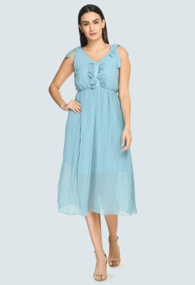 ARPORA Women A-line Blue Dress