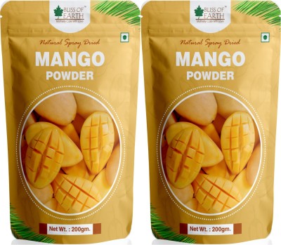 Bliss of Earth 2x200gm Mango Powder Natural Spray Dried king of fruits Vitamin A,C,K Rich Nutrition Drink(2x200 g, mango Flavored)