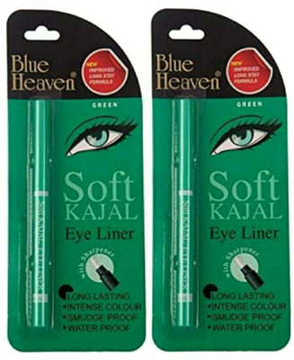 BLUE HEAVEN SOFT KAJAL EYE LINER WITH SHARPENER (GREEN ) 0.31 g(Green)