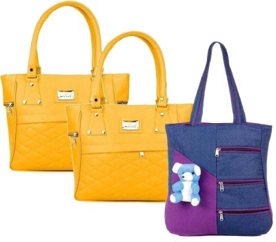 khatushyam collection Women Yellow, Yellow, Purple Messenger Bag(Pack of: 3)