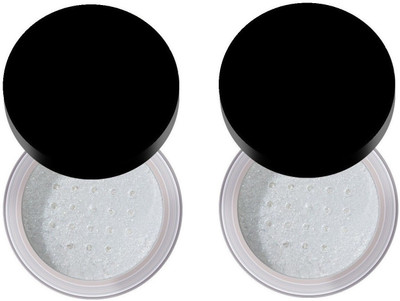 GFSU COMBO OF TWO MATTE FINISH WHITENING SHIMMER COMBO OF TWO WHITE LOOSE POWDER HIGHLIGHTER Highlighter(WHITE)