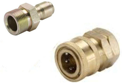 Easy Bull NY M22X15 Brass Quick Connector for Pressure Washer (Quick Coupling Motor to Output Hose Pipe & Gun to Output Hose Pipe) (Set of 1 Male and 1 Female) Hose Connector