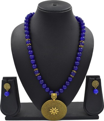 Sandhya Designer Studio Stone Blue, Gold Jewellery Set(Pack of 1)