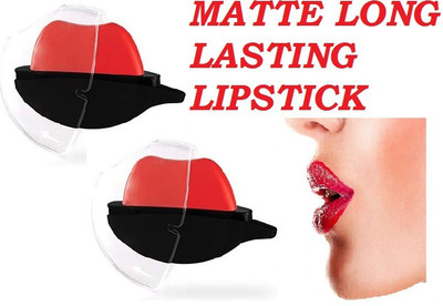 MYEONG PACK OF TWO SMOOTH SOFT MATTE CRAYON LIPSTICK(Flamenco red, 4 g)